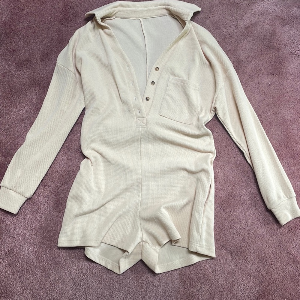 Tan waffle knit jumper/coverup